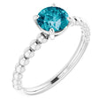 Beaded Solitaire Ring