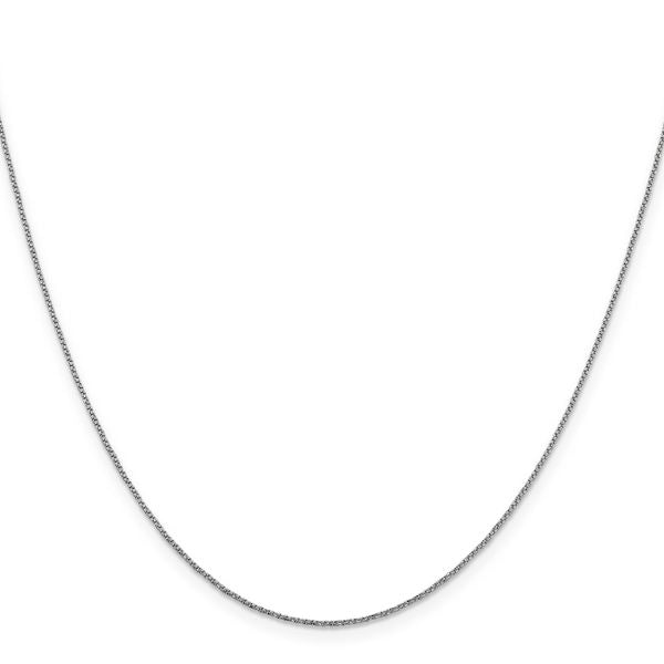 Leslie's 14K White Gold .9mm D/C Twisted Box Chain - Image 2