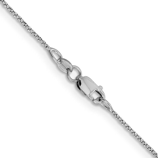 Leslie's 14K White Gold .9mm D/C Twisted Box Chain - Image 3