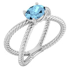Solitaire Criss-Cross Rope Ring