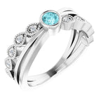Criss-Cross Bezel-Set Ring