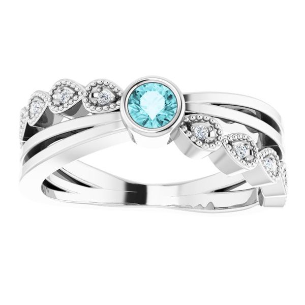Criss-Cross Bezel-Set Ring - Image 3