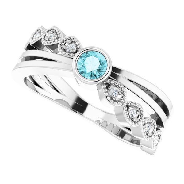 Criss-Cross Bezel-Set Ring - Image 5