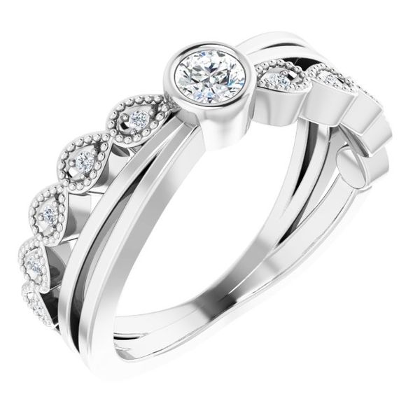 Criss-Cross Bezel-Set Ring