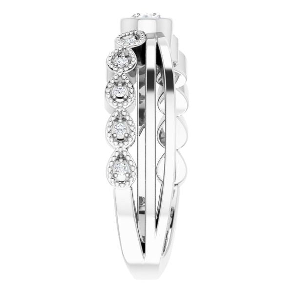 Criss-Cross Bezel-Set Ring - Image 4