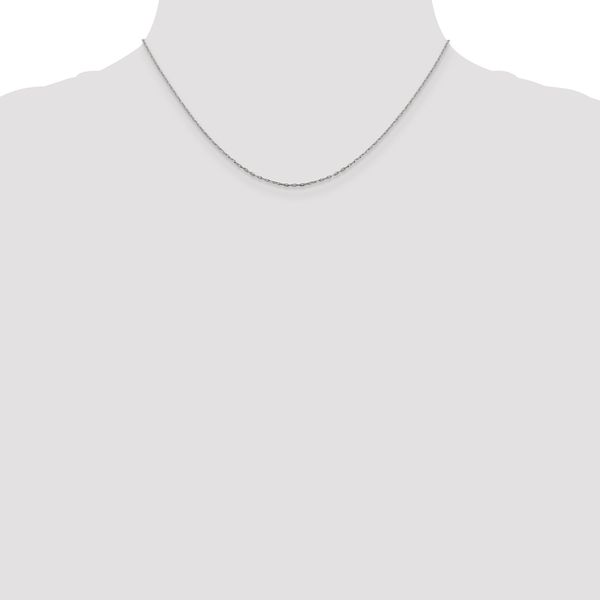 Leslie's 14K White Gold 1mm D/C Open Long Link Cable Chain - Image 4