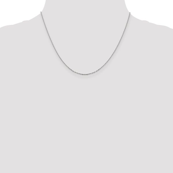 Leslie's 14K White Gold 1mm D/C Open Long Link Cable Chain - Image 4