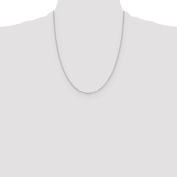 Leslie's 14K White Gold 1mm D/C Open Long Link Cable Chain - Image 4