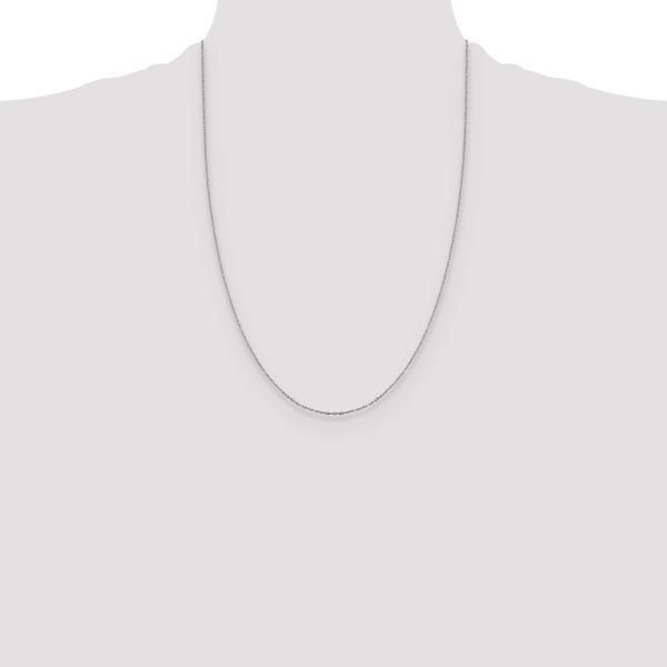 Leslie's 14K White Gold 1mm D/C Open Long Link Cable Chain - Image 4