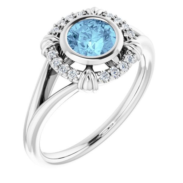 Bezel-Set Halo-Style Ring