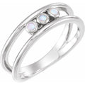 Three-Stone Bezel-Set Ring