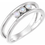 Three-Stone Bezel-Set Ring