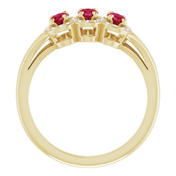 Halo-Style Three-Stone Ring - Image 2