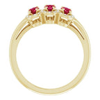 Halo-Style Three-Stone Ring - Image 2