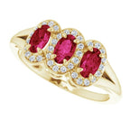 Halo-Style Three-Stone Ring - Image 5