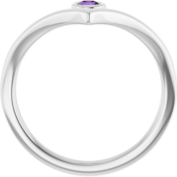 Bezel-Set Solitaire V Ring - Image 2