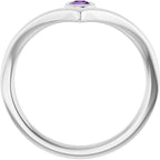 Bezel-Set Solitaire V Ring - Image 2