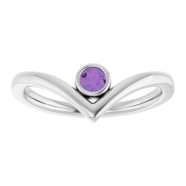 Bezel-Set Solitaire V Ring - Image 3