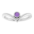 Bezel-Set Solitaire V Ring - Image 3