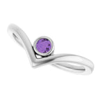 Bezel-Set Solitaire V Ring - Image 5