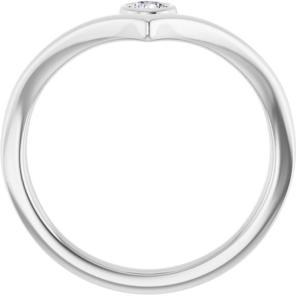 Bezel-Set Solitaire V Ring - Image 2