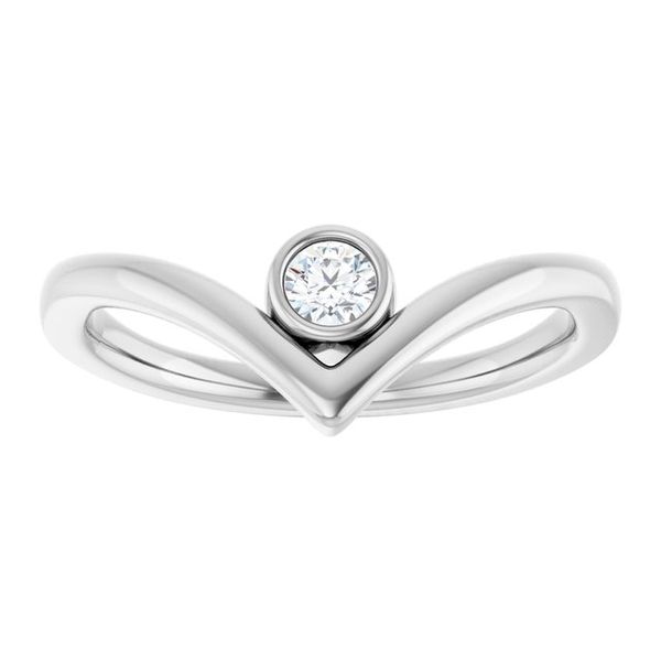Bezel-Set Solitaire V Ring - Image 3