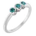 Three-Stone Bezel-Set Ring