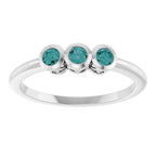 Three-Stone Bezel-Set Ring - Image 3