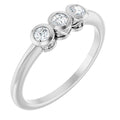 Three-Stone Bezel-Set Ring