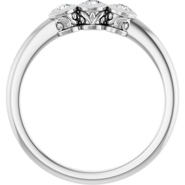 Three-Stone Bezel-Set Ring - Image 2