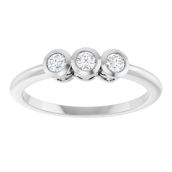 Three-Stone Bezel-Set Ring - Image 3