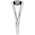 Bezel-Set Solitaire Negative Space Ring - Image 4