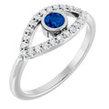 Accented Evil Eye Ring