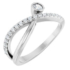 Criss-Cross Bezel-Set Ring