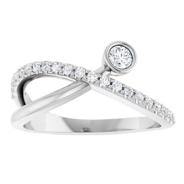 Criss-Cross Bezel-Set Ring - Image 3