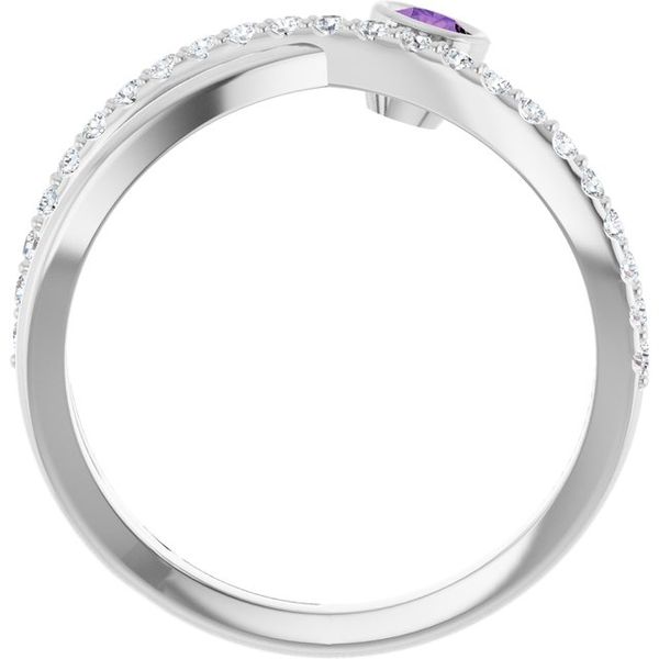 Criss-Cross Bezel-Set Ring - Image 2