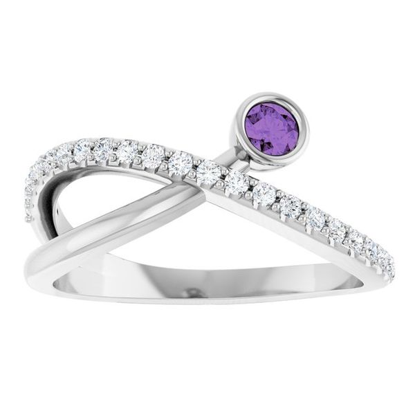 Criss-Cross Bezel-Set Ring - Image 3