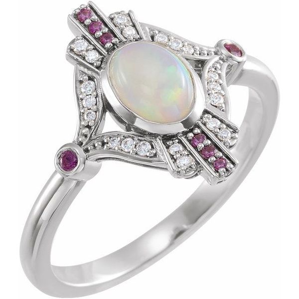 Accented Vintage-Inspired Bezel-Set Cabochon Ring