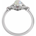 Accented Vintage-Inspired Bezel-Set Cabochon Ring - Image 2