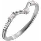 Accented Cabochon V Ring