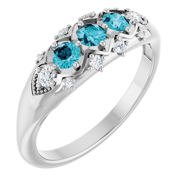 Accented Three-Stone Ring