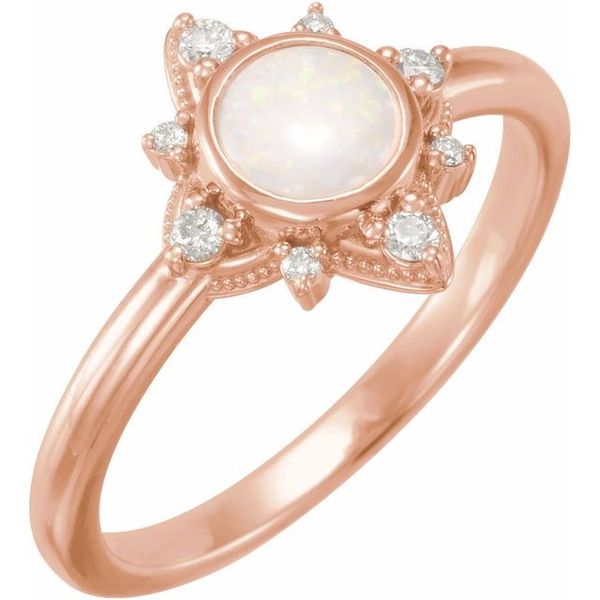 Cabochon Halo-Style Ring