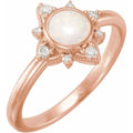Cabochon Halo-Style Ring