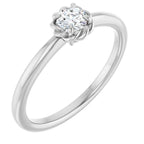 Claw-Prong Rope Solitaire Ring