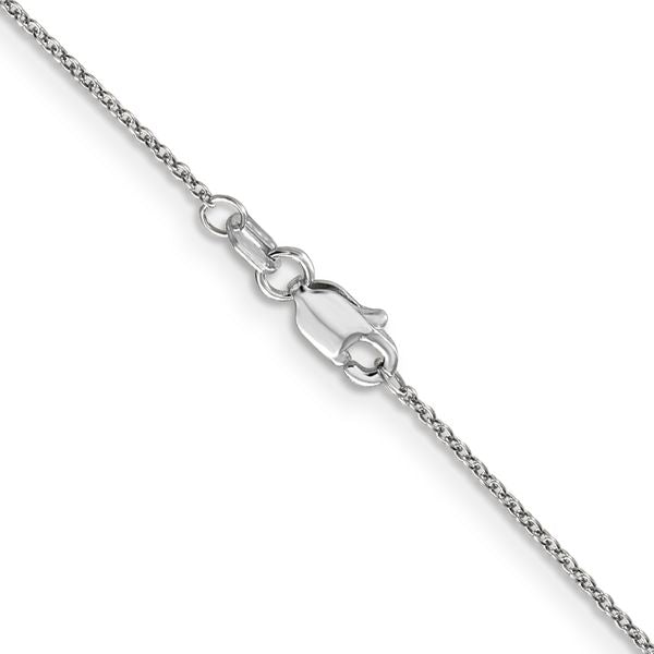 Leslie's 14K White Gold .9mm Round Cable Chain - Image 3