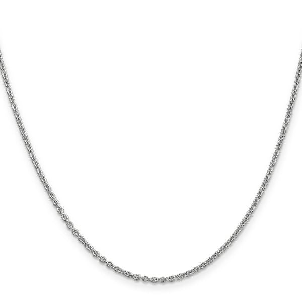 Leslie's 14K White Gold 1.8mm Round Cable Chain - Image 2