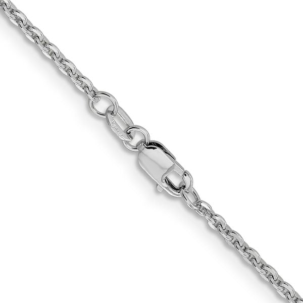 Leslie's 14K White Gold 1.95mm Flat Cable Chain - Image 3