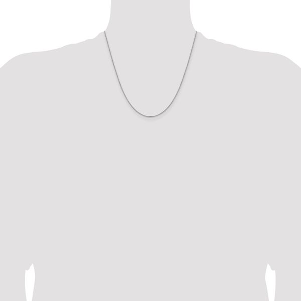Leslie's 14K White Gold 1mm Concave Box Chain - Image 4