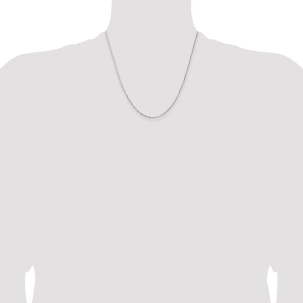 Leslie's 14K White Gold 1.10mm Concave Box Chain - Image 4