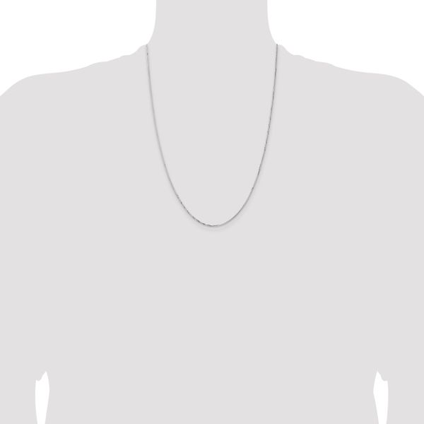Leslie's 14K White Gold 1.10mm Concave Box Chain - Image 4